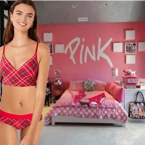 NWT PINK Victoria Secret Loungin Wireless Push-Up Bra - M NWT - Picture 8 of 13